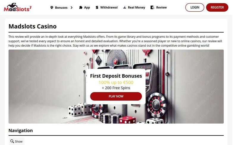 Explore madslots online casino